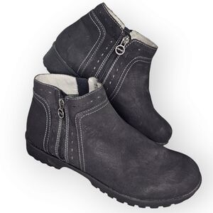 Women's JSport Jenna Black Double Zip Up Booties Ankle Boots All Weather…